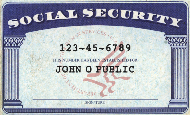 Sample Social Security Card