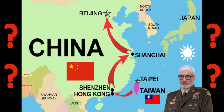 Taiwan invades China map with big red arrows